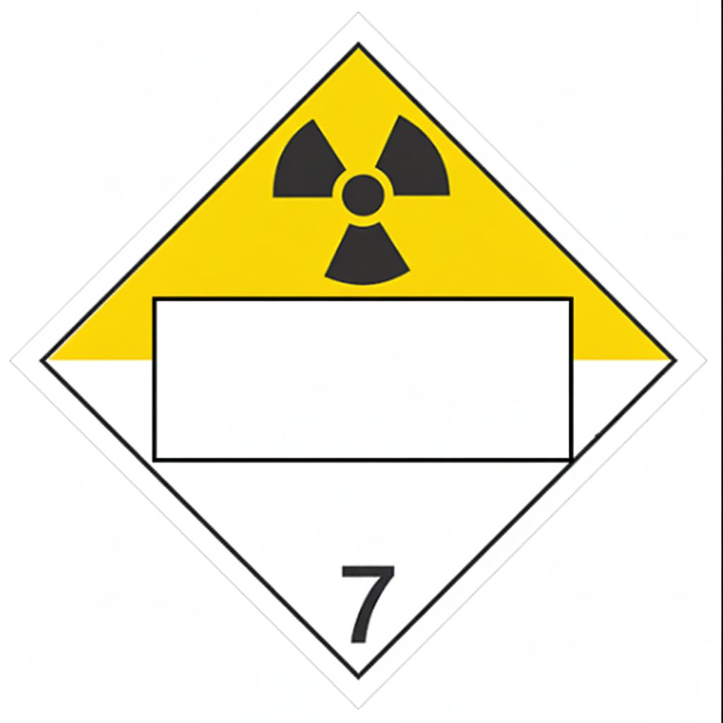 T.D.G. Placard - Vinyl Sticker - Class 7 Radio Active Blank UN#