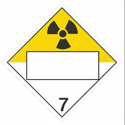 T.D.G. Placard - Vinyl Sticker - Class 7 Radio Active Blank UN#