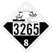 T.D.G. Placard - Vinyl Sticker - Class 8 UN 3265  corrosive liquid