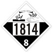 T.D.G. Placard - Vinyl Sticker - Class 8  UN 1814 Potassium Hydroxide