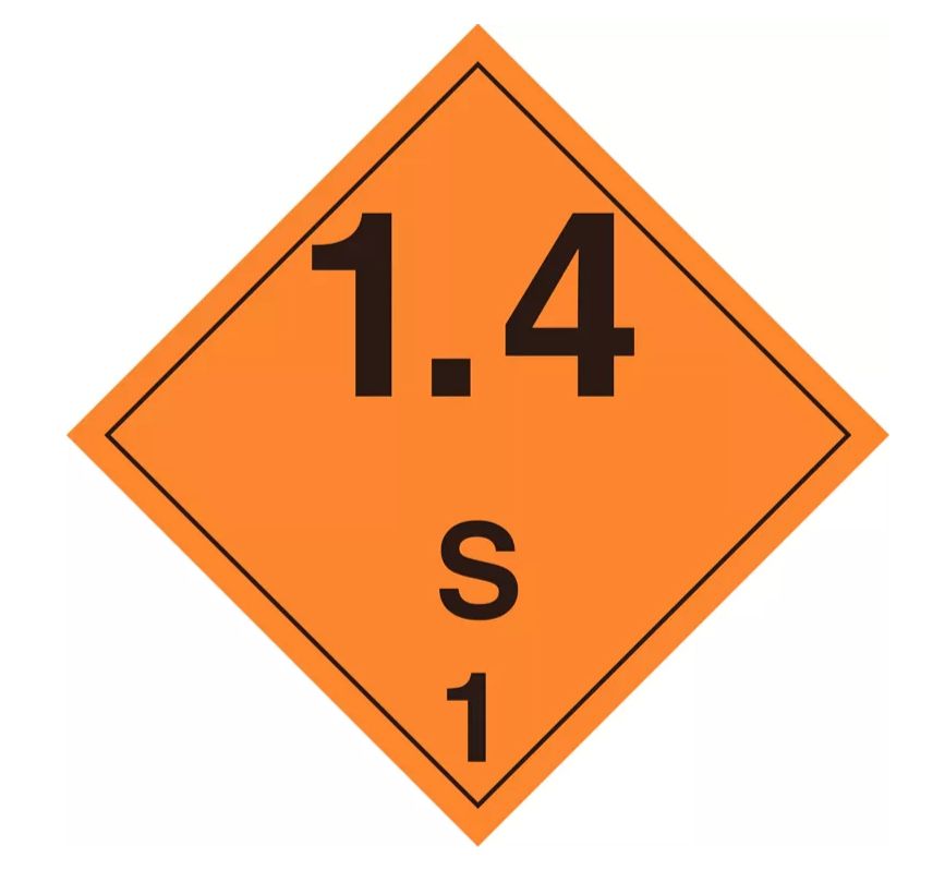 T.D.G. Placard - Vinyl Sticker - Class 1 Explosives 1.4 S