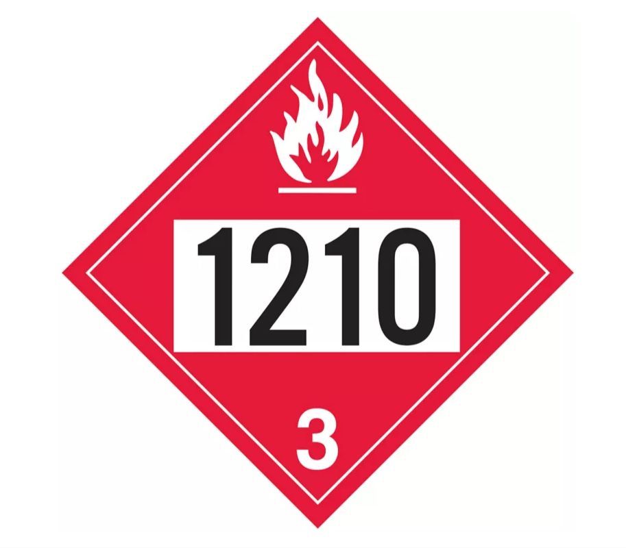T.D.G. Placard - Vinyl Sticker - Class 3  Flammable Liquid -UN 1210 Printing Ink