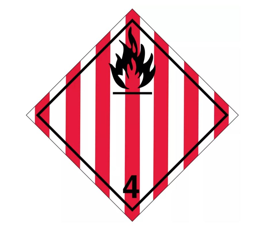 T.D.G. Placard - Vinyl Sticker - Class 4 Flammable Solid