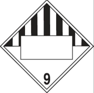 T.D.G. Placard - Vinyl Sticker -   Class 9 - Blank UN - Miscellaneous Dangerous Goods