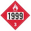 T.D.G. Placard - Vinyl Sticker - Class 3  Asphalt  -UN 1999