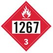 T.D.G. Placard - Vinyl Sticker - Class 3  Flammable Liquid -UN 1267 Crude Oil