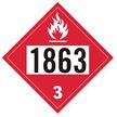T.D.G. Placard - Vinyl Sticker - Class 3  Flammable Liquid -UN 1863 Fuel Aviation