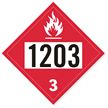 T.D.G. Placard - Vinyl Sticker - Class 3  Flammable Liquid -UN 1203 Gasoline