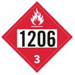 T.D.G. Placard - Vinyl Sticker - Class 3  Heptane UN 1206