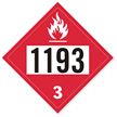 T.D.G. Placard - Vinyl Sticker -Class 3  Methyl Ketone UN 1193