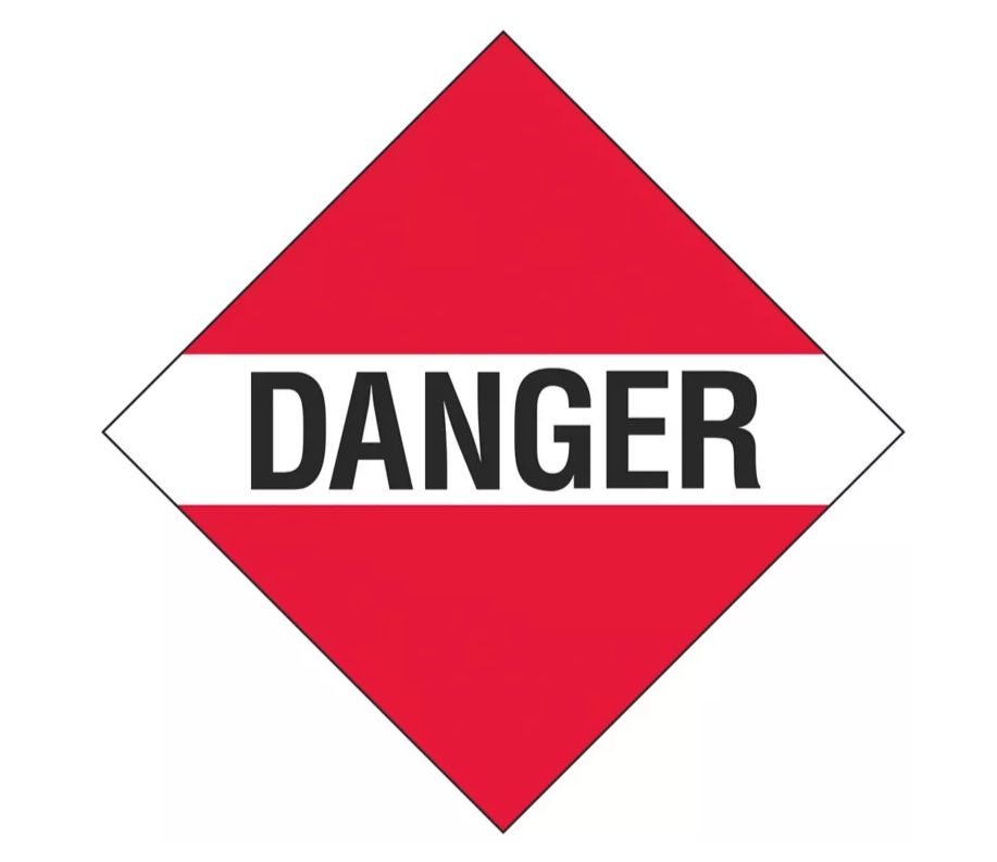 T.D.G. Placard - Vinyl Sticker - Danger