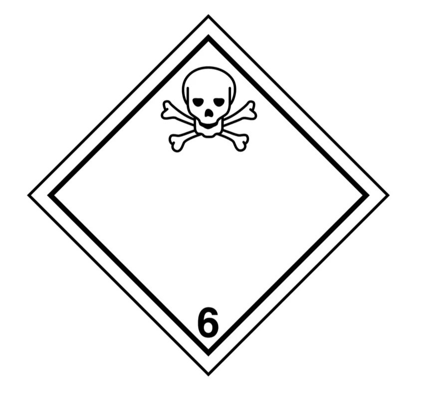 T.D.G. Placard - Vinyl Sticker - Class 6   Toxic Substances