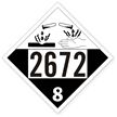 T.D.G. Placard - Vinyl Sticker - Class 8 UN 2672 Ammonia Solutions
