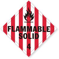 T.D.G. Placard - Vinyl Sticker - Class 4  Flammable Solid
