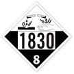 T.D.G. Placard - Vinyl Sticker - Class 8  UN 1830 Sulfuric Acid