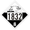 T.D.G. Placard - Vinyl Sticker - Class 8  UN 1832 Sulfuric Acid