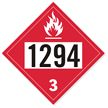 T.D.G. Placard - Vinyl Sticker - Class 3  UN 1294 Toluene
