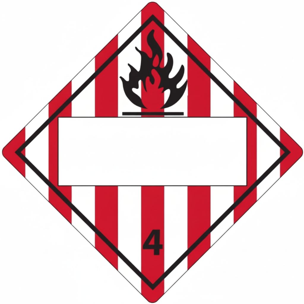 T.D.G. Placard - Vinyl Sticker - Class 4  blank UN box : Flammable Solids