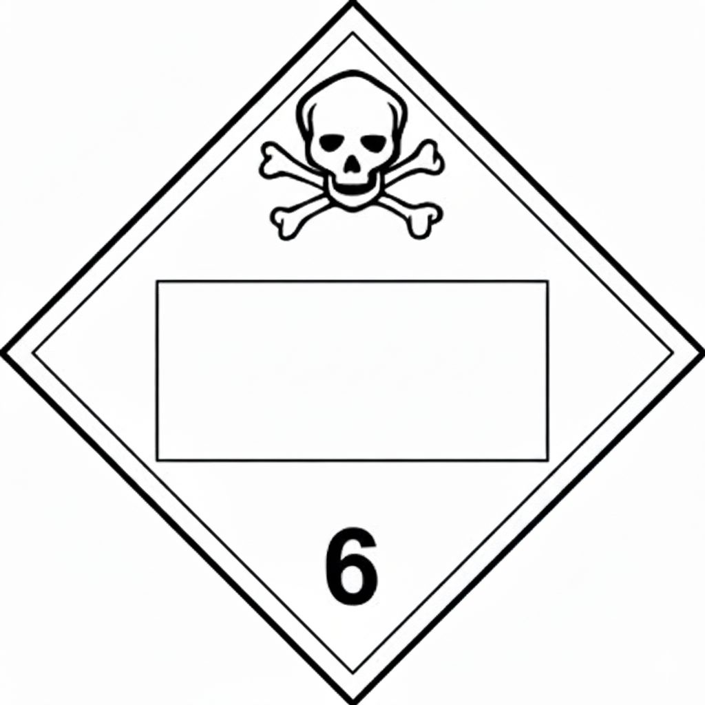 T.D.G. Placard - Vinyl Sticker - Class 6 blank UN  Toxic Substances