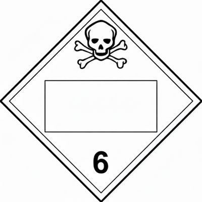 T.D.G. Placard - Vinyl Sticker - Class 6 blank UN  Toxic Substances