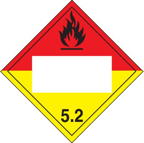 T.D.G. Placard - Vinyl Sticker - Class 5  Blank UN# Organic Peroxide 5.2
