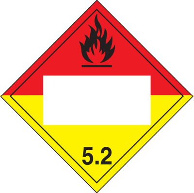 T.D.G. Placard - Vinyl Sticker - Class 5  Blank UN# Organic Peroxide 5.2