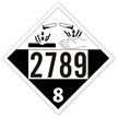 T.D.G. Placard - Vinyl Sticker - Class 8 UN 2789 Acid