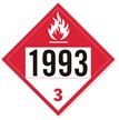 T.D.G. Placard - Vinyl Sticker - Class 3 UN 1993  Combustible Liquid