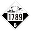 T.D.G. Placard - Vinyl Sticker - Class 8 Hydrochloric Acid UN 1789