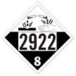 T.D.G. Placard - Vinyl Sticker - Class 8 UN 2922 Corrosive Liquid, Toxic, N.O.S