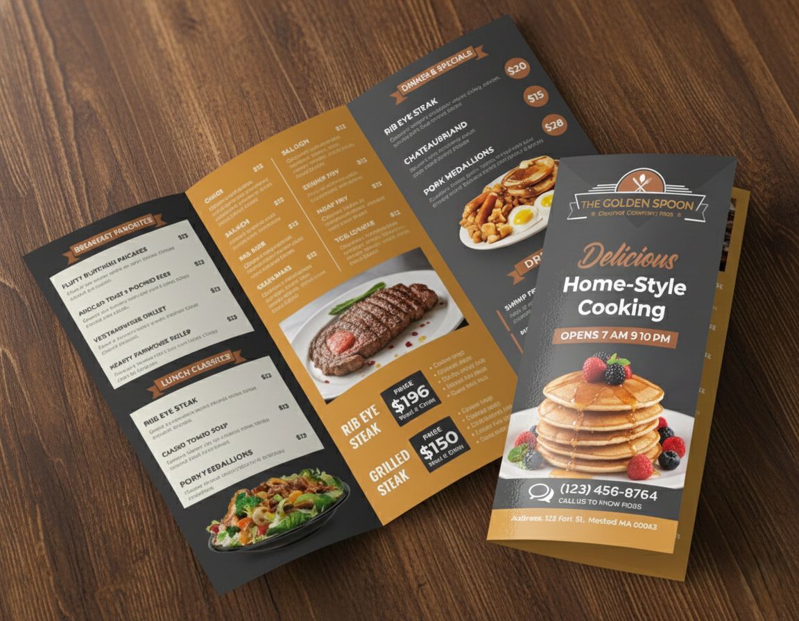 Menu Brochures  8.5" x 11" ( Half / Tri-fold )