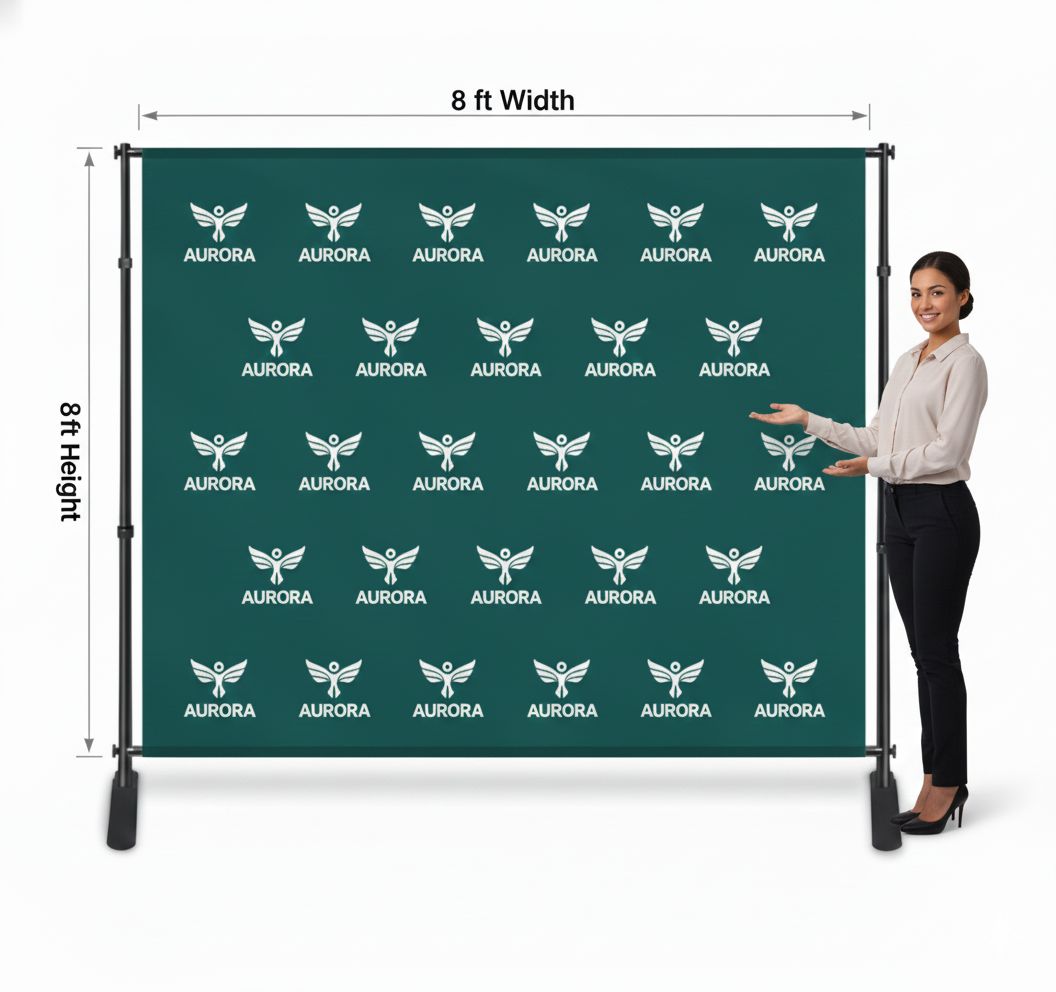 8ft x 8ft Backdrop Banner with Telescopic stand