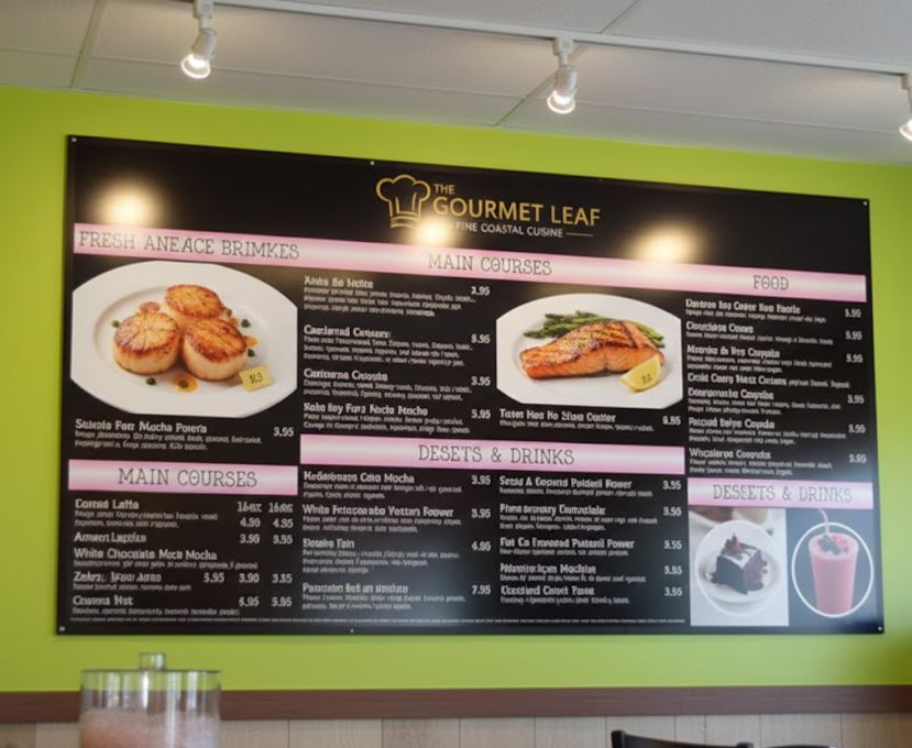 Foamboard  Menu signs