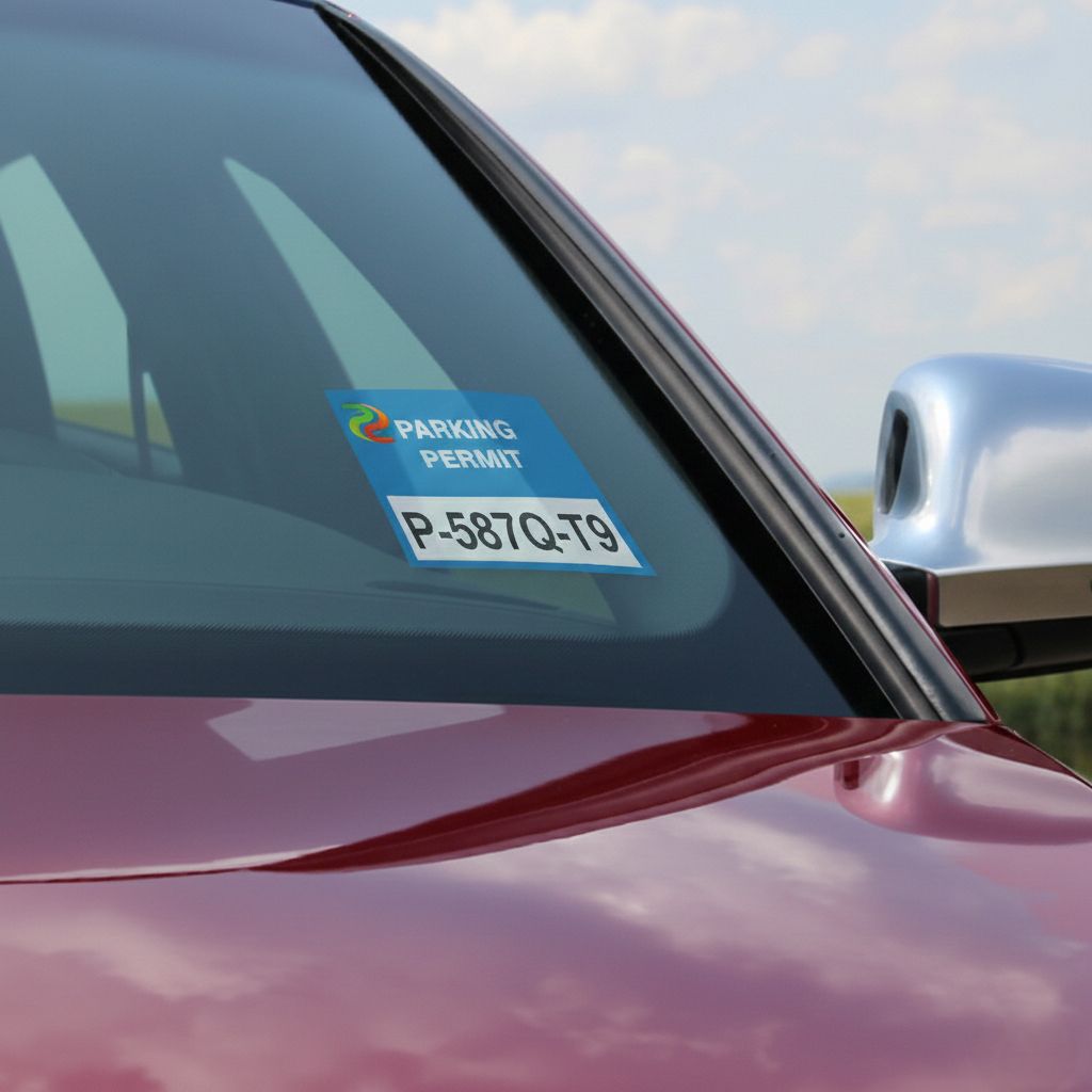 Parking permit-  Stickers ( Safe- Paste from inside )