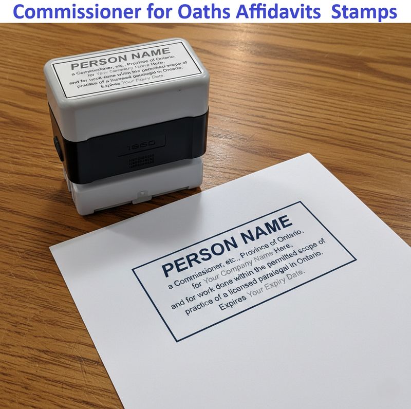 Stat Dec Stamp Example Commissioner for Affidavits Oaths stamps for Immigration Consultant ...