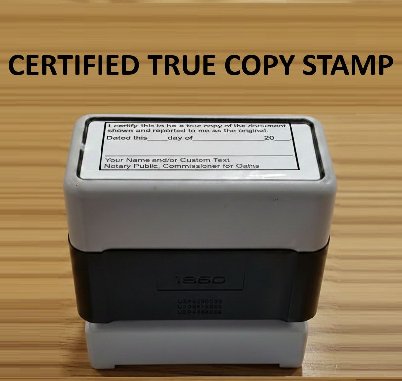 Certified True Copy stamp