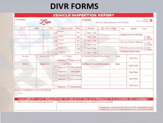 Daily Vehicle Inspection  Report form ( DVIR )