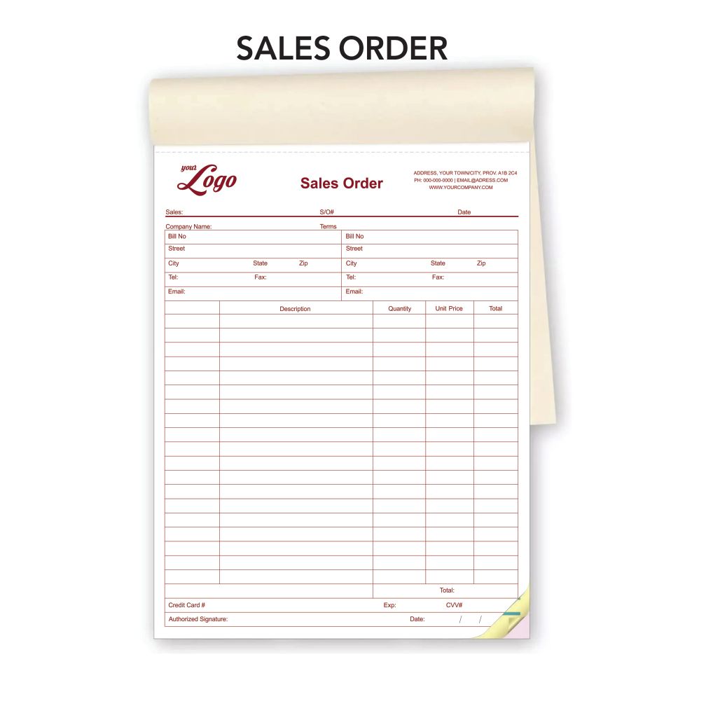 Sales order forms