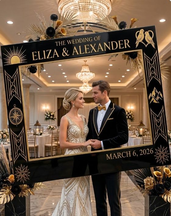Wedding Selfie Photo Booth Frames-Die Cut - Coroplast sign (pick up only )