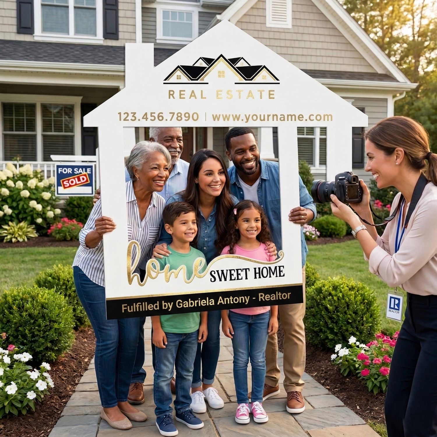 Realtor Selfie Photo Booth Frames-Die Cut - Coroplast sign (pick up only )