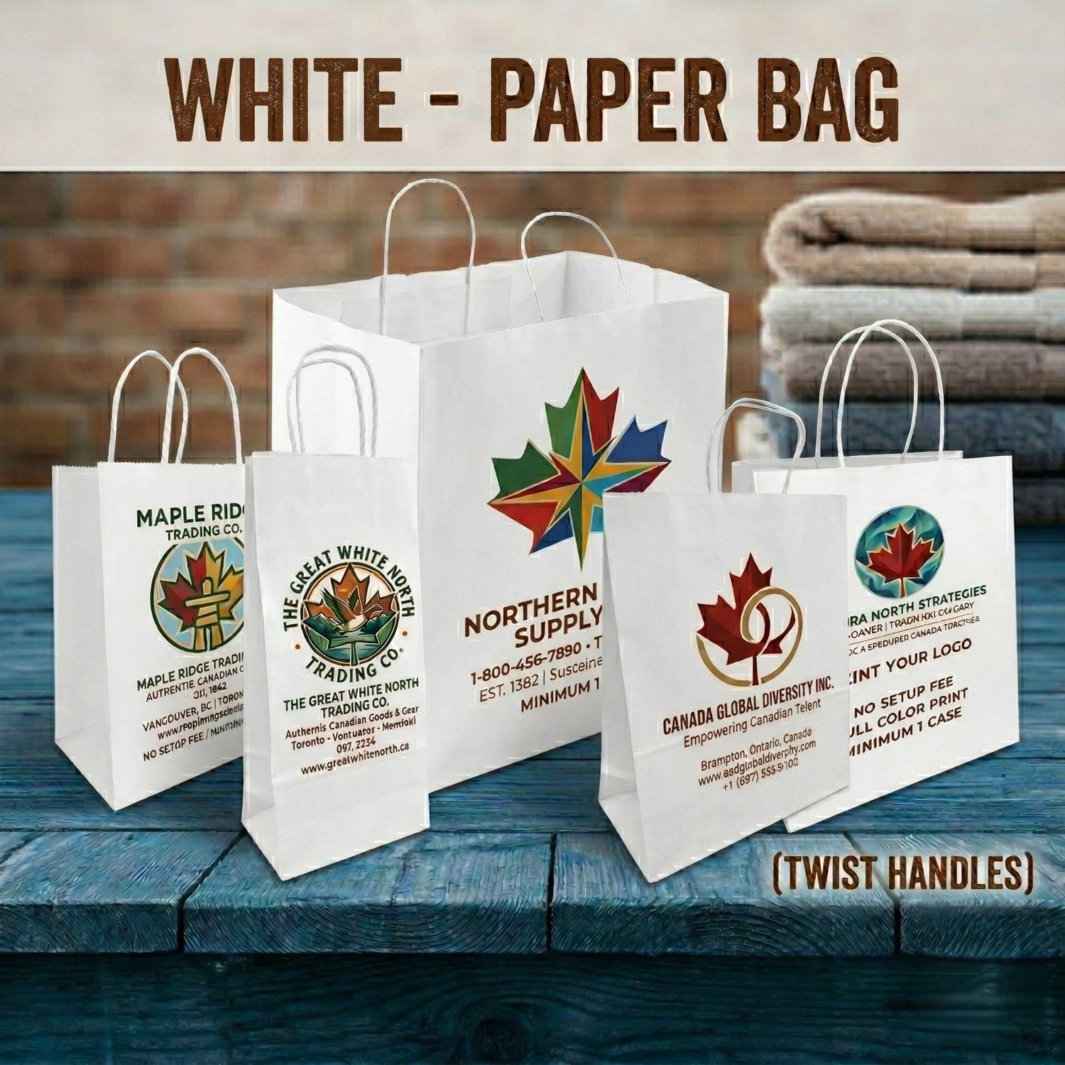 Paper Bags -White- Twist Handle