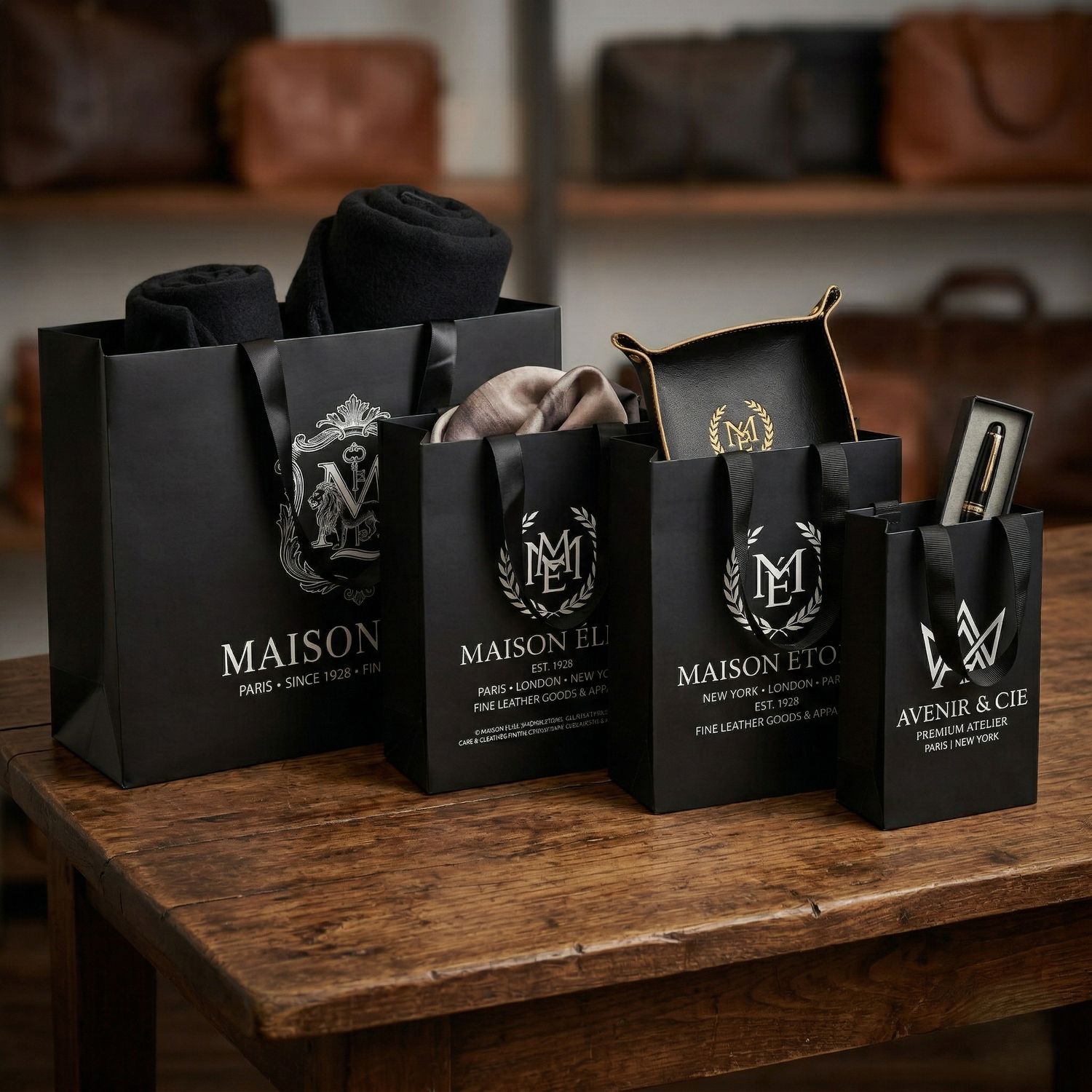 Premium Gift Paper Bags -Black