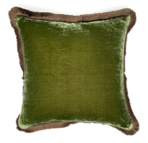 CUSH PLAIN LT GRN/DUSTY OLI 50X50CM