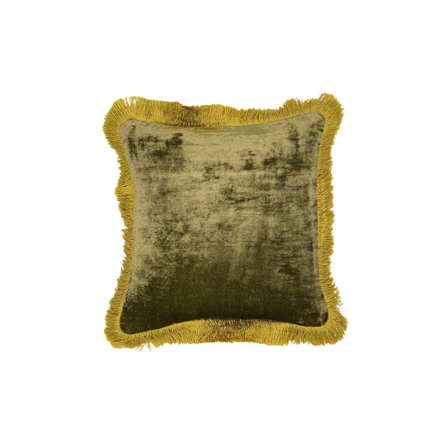 CUSH PLAIN OLIVE MUD 27X27