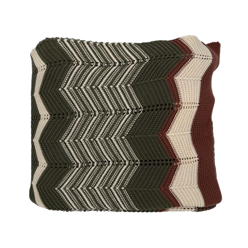 THROW KNITTED GRN/TERRA 160X260