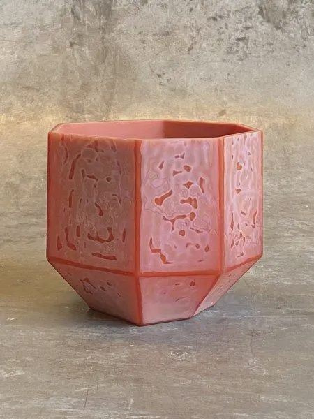 GLS VASE COPPER 18X18XH15