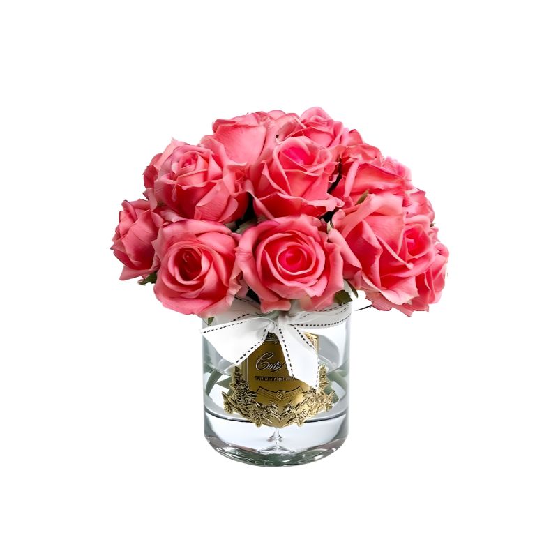 GRAND ROSE BOUQ WHT -PEACH CL