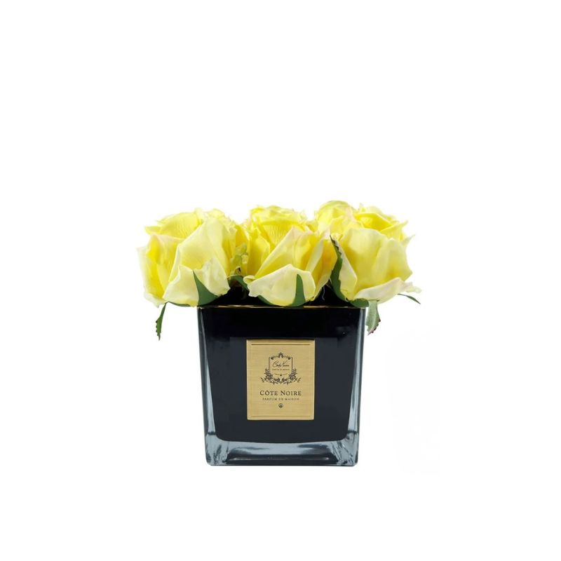 4 ROSE BUDS YEL SQ BK