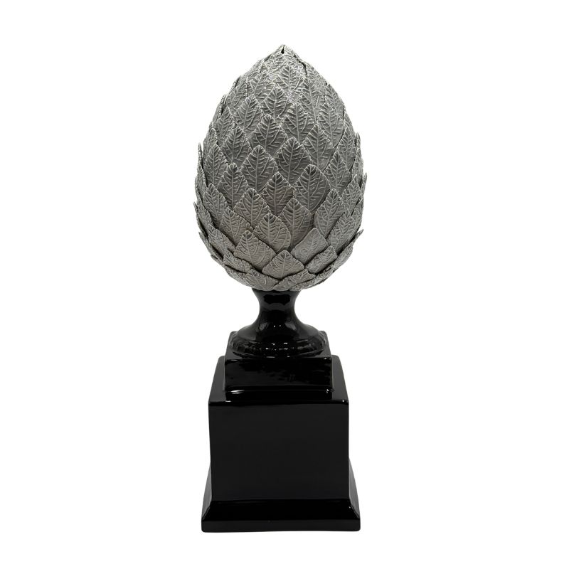 BASE BK GLOSSY LEAVES GY H45CM