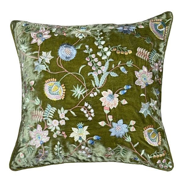 CUSH BOVARY FOLIATE GRN 45X45